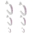 Brinco Argolinha Triangular Cravejada Pink Banhado a Prata - comprar online