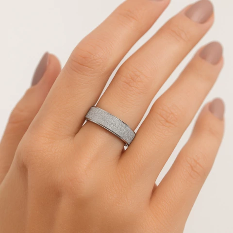 Anel Aparador Brilho Prateado Zircônia em Aço Inoxidável - comprar online