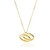 Colar Pingente Oval Liso Duplo Banhado a Ouro