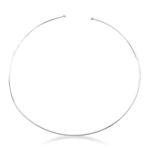 Colar Choker Aro Fino Banhada a Prata - comprar online