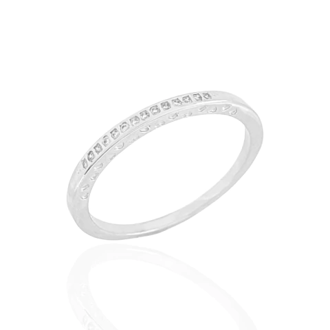 Anel Aparador Cristal Aro Com Mini Corações Banhado a Prata