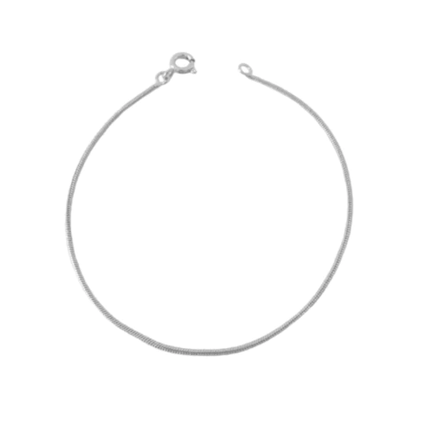 Pulseira Rabo de Rato Banhada a Prata