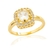 Anel Com Quadradinho Cravejado Cristal Banhado a Ouro