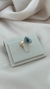 Anel Gota Cravejada Azul Banhado a Ouro - comprar online