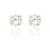 Brinco Ponto de Luz Zircônia Cristal 7mm Banhado a Ouro