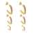 Brinco Argolinha Triangular Cravejada Pink Banhado a Ouro - comprar online