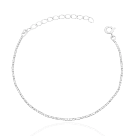 Pulseira Riviera Fina Cristal Banhada a Prata