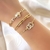 Pulseira Relógio Com Coração Cravejado Banhada a Ouro