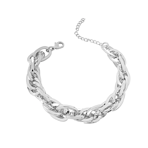 Pulseira Elos Cadeados Banhada a Prata