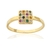 Anel Quadradinho Cravejado Zircônias Colors Banhado a Ouro