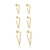 Trio de Brinco Argolas Triangulares Lisas Banhado a Ouro - comprar online