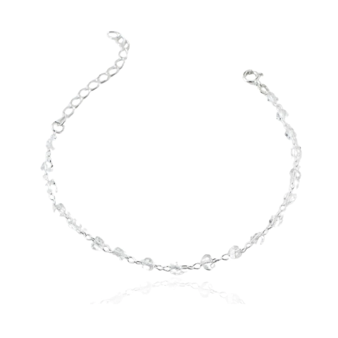 Pulseira Pedrinhas Cristal Banhada a Prata
