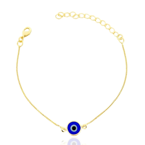 Pulseira Olho Grego Banhada a Ouro