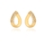 Brinco Gota Metade Cravejada Cristal Banhado a Ouro