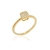 Anel Quadradinho Cravejado Cristal Banhado a Ouro