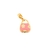 Berloque Resinado Bolsinha Rosa Florida Banhado a Ouro