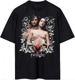 Remera Crepusculo Twilight Oversize Unisex (negro)