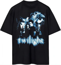 Remera Crepusculo Twilight Oversize Unisex (negro)