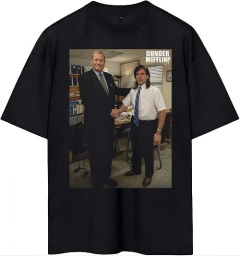 REMERA THE OFFICE OVERSIZE UNISEX (NEGRO) en internet