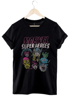 Remera Super Heroes (Negro)