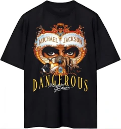 Remera Oversize Unisex Michael Jackson (negro)