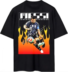 Remera Messi Oversize Unisex (negro)