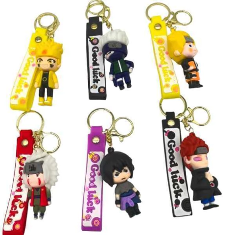 Kit com 12 chaveiros Naruto silicone Premium