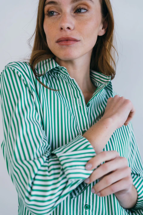 Camisa rayas verde - tienda online