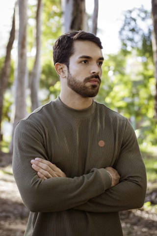 Tricot Manga longa couro MIt peito59661 - comprar online