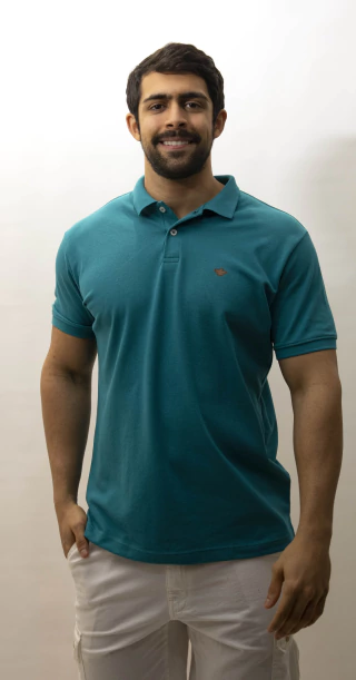 Camisa Polo Piquet Couro Aguia