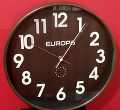 P013 RELOJ DE PARED EUROPA 29CM MARRON OSCURO