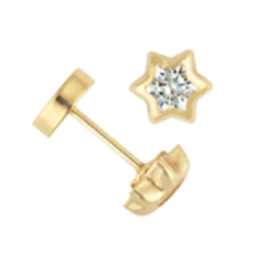 CH 183-02 Abridor Oro 18K (Estrella Cubic Zafiro Blanco 7 mm) - comprar online