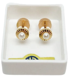 CH 718 Abridor 18K y Tic Laminado en Oro (Facetado con Perla 5mm)