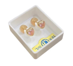 CH 784-00 Abridor 18K y Tic Laminado en Oro (Corazon Rosa 4mm)