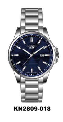 KO 2809-018 Reloj Caballero (Malla Metal Plateado - Fondo Azul)