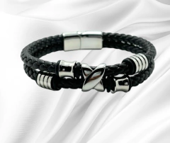 CUERO-1/8 Pulsera Cuero "Nudos" Cierre Imantado
