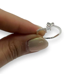 0461 Anillo Corazon y Flecha Acero Blanco - comprar online