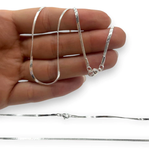 4275-50 Cadena Chata Finta en 50 cm Acero Blanco