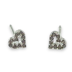 0.7 gr Aros Pasantes Corazon Plata Italiana