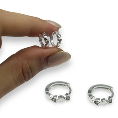 1.4 gr Aro Cubanos Corazones (13 mm) Plata Italiana
