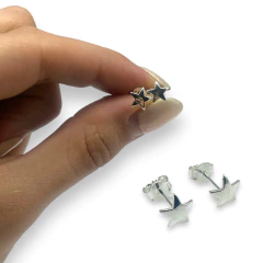 0.5 gr Aros Pasantes Estrellas (8 mm) Plata-ECO