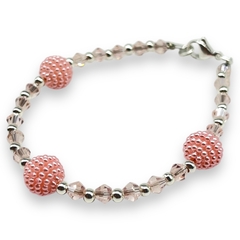 Imagen de VOL-100 Pulsera Cristales de Roca y Microperlas - Variedad de colores Acero Blanco