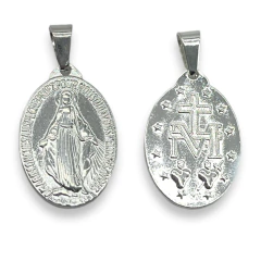 6035 Dije Virgen Medalla Milagrosa Acero Blanco - Stal Joyas