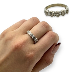 AG-647 Anillo Piedras Blancas Plata 925