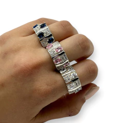 AG-601-PL Anillo Europeo Limitado - Variedad de colores Plata 925 en internet