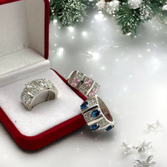 AG-601-PL Anillo Europeo Limitado - Variedad de colores Plata 925 - Stal Joyas