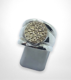 AG 61SB Anillo San Benito Plata y Oro - comprar online