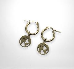 3530-3 Argollas De Mundo/Planeta Acero Dorado