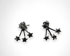 3419 Aritos Colgantes de a tres Estrellas Acero Quirúrgico
