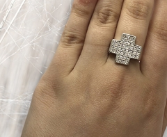 AG 478 Anillo Cruz Plata 925